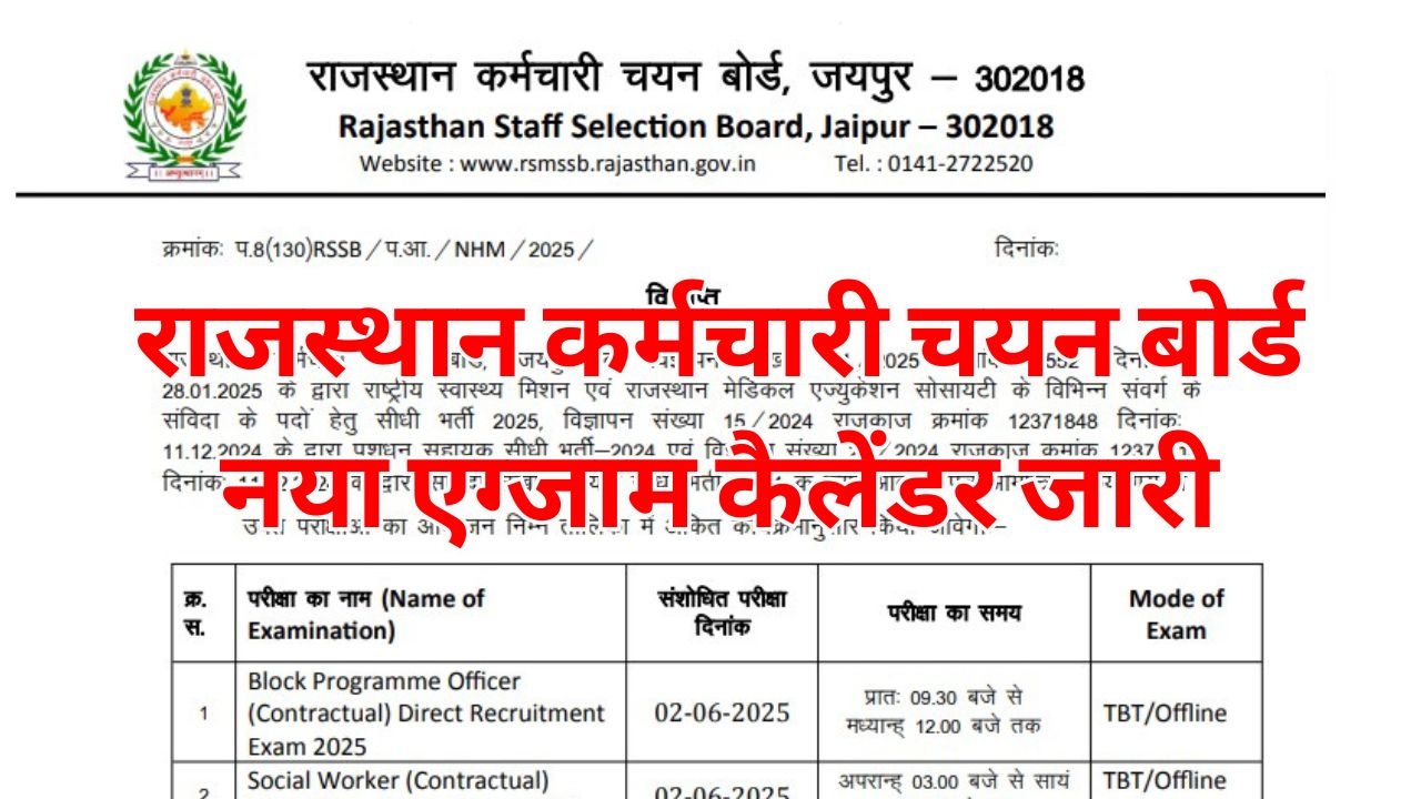 RSSB Calendar 2025