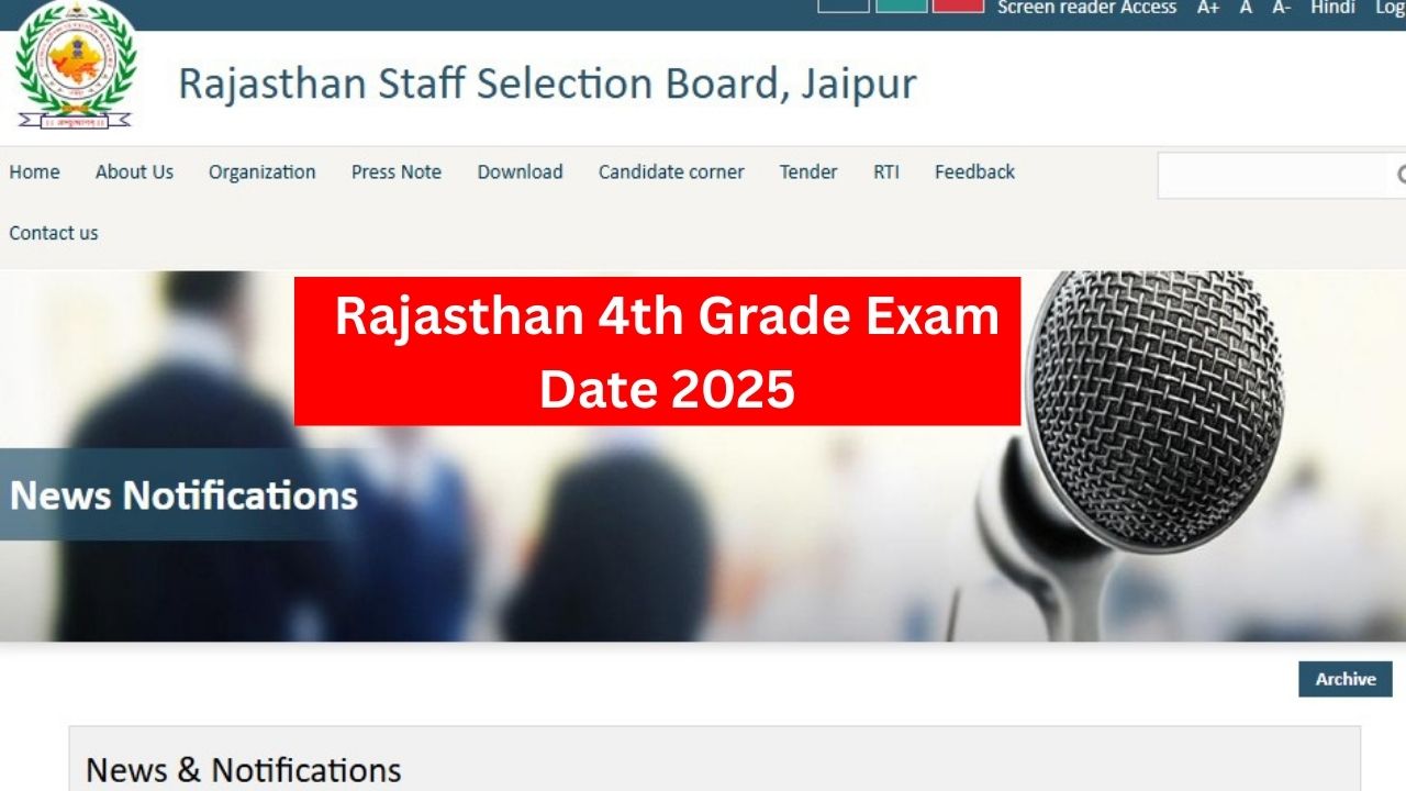 Rajasthan 4th Grade Exam Date 2025