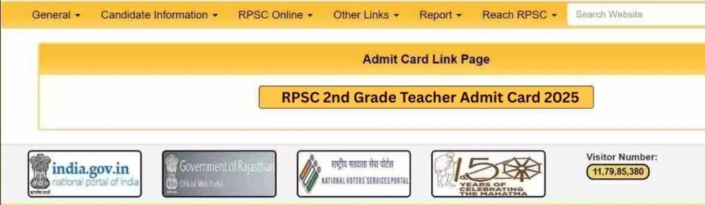 RPSC 2nd Grade Teacher Admit Card 2025
