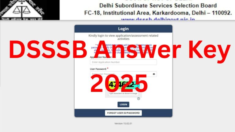 DSSSB Answer Key 2025