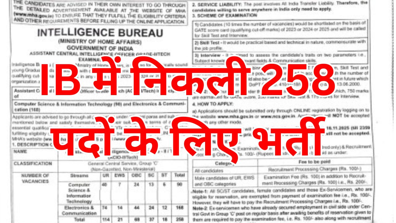 IB ACIO Recruitment 2025