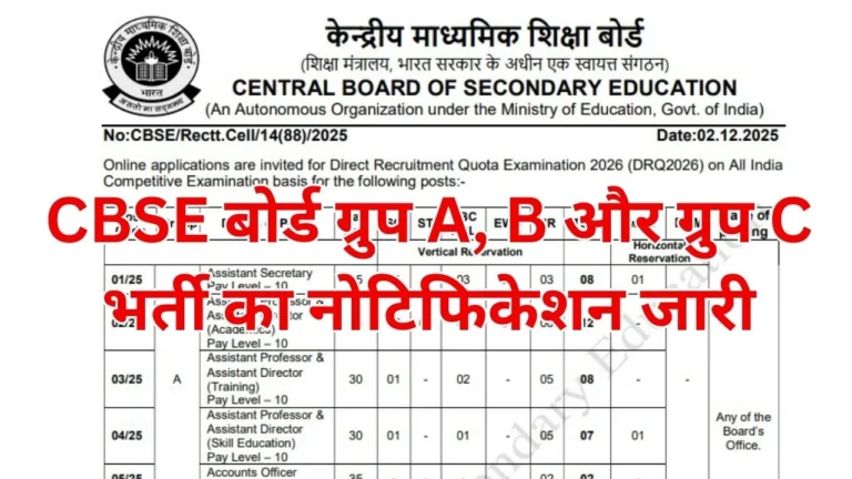 CBSE Recruitment 2025