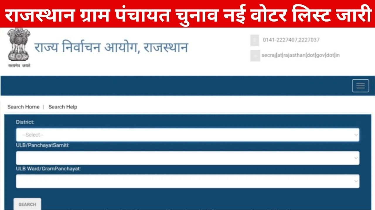 Rajasthan Gram Panchayat Chunav Voter list 2026