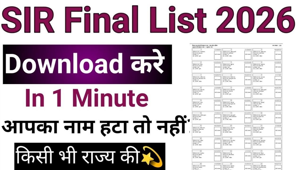 SIR Final Voter List 2026