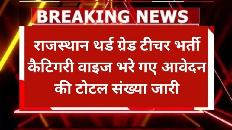 Rajasthan 3rd Grade Teacher Category Wise Total Form