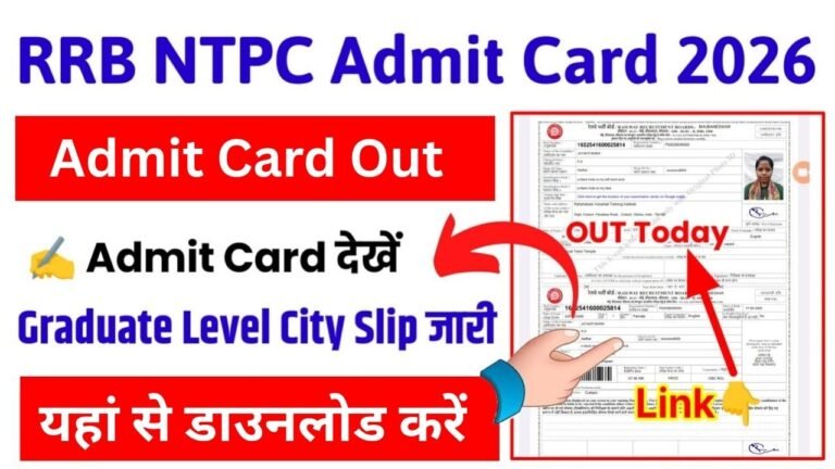RRB NTPC Graduate Level Admit Card 2026