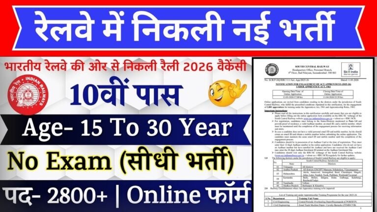 South Central Railway Apprentice Recruitment 2026