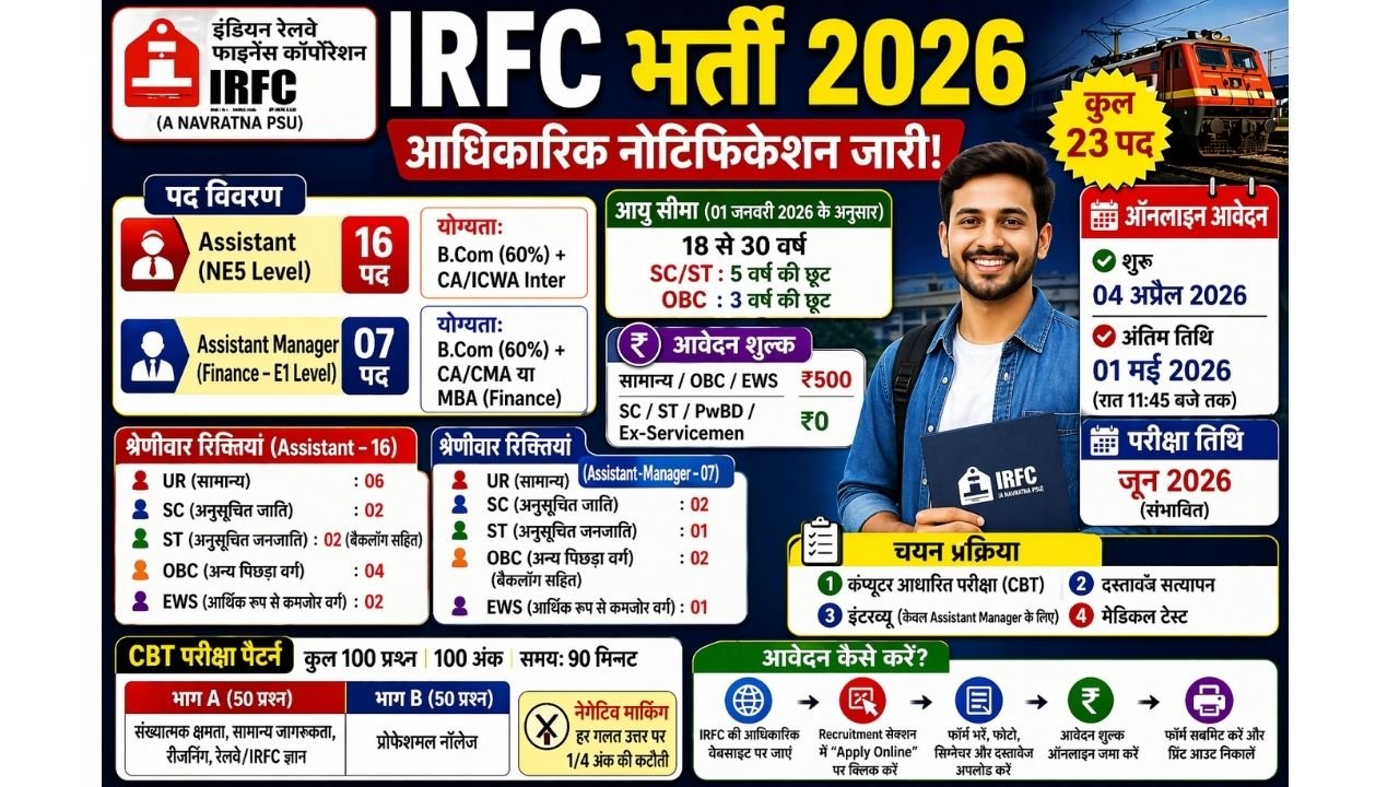 IRFC Assistant & Assistant Manager Recruitment 2026