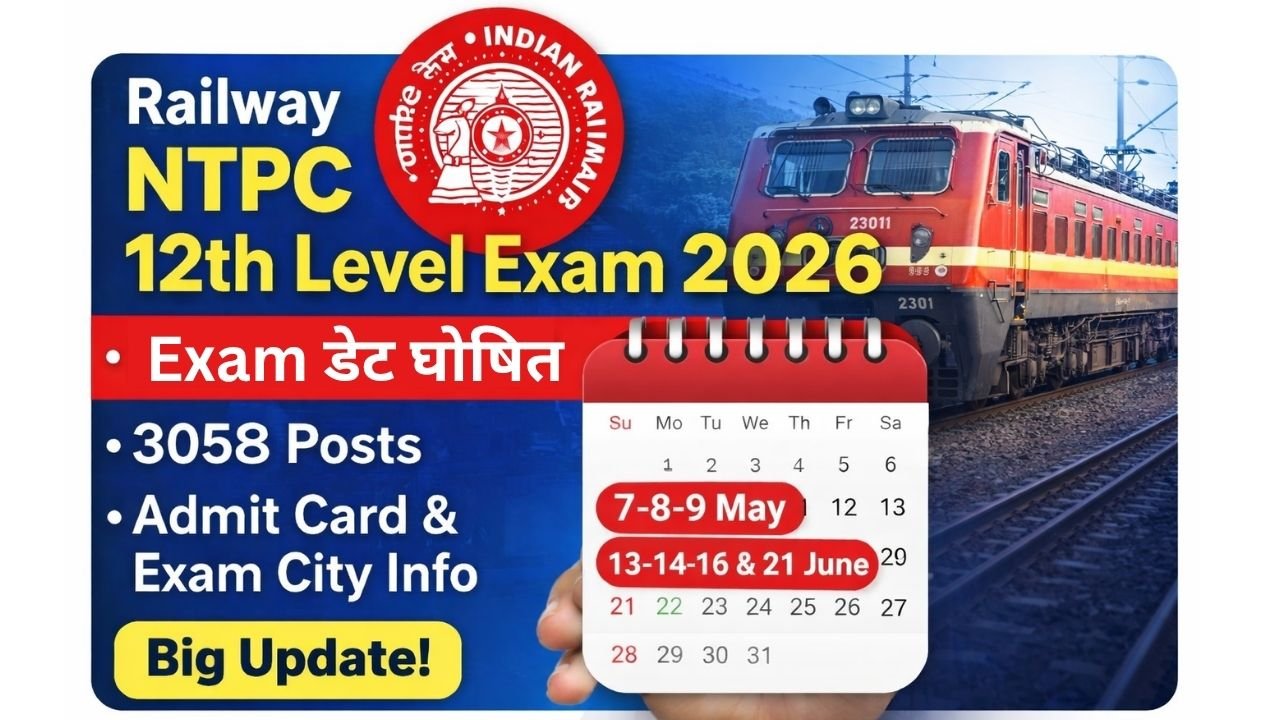 Railway NTPC 12th Level Exam Date 2026