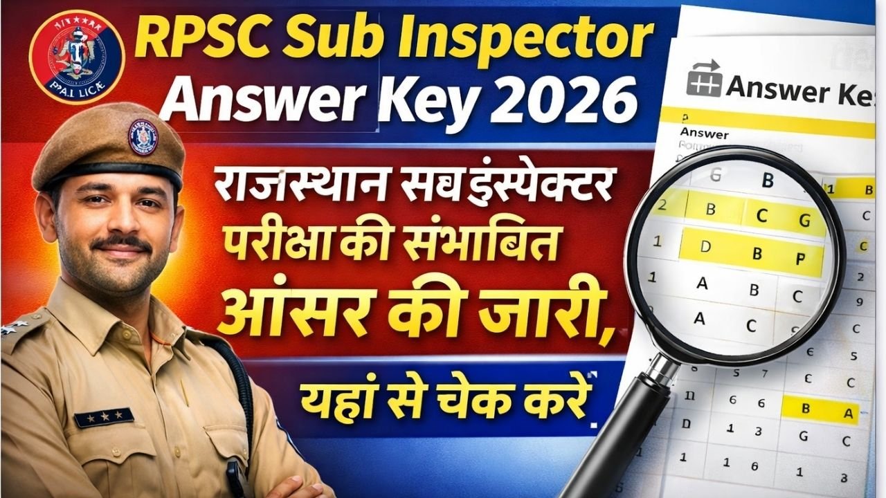RPSC Sub Inspector Asnwer Key 2026