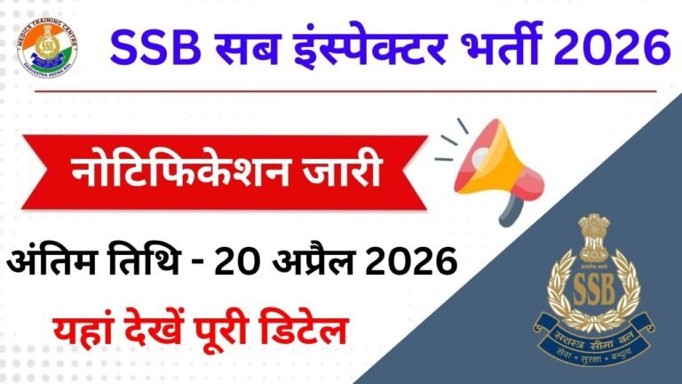 SSB SI Recruitment 2026