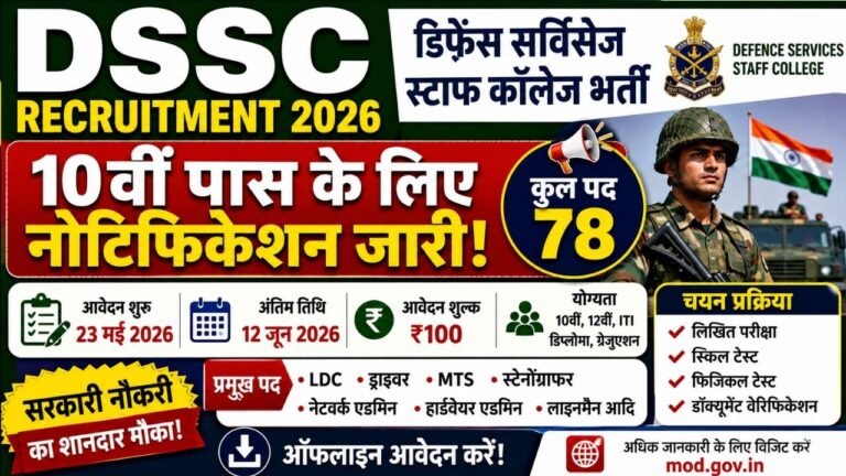 DSSC Recruitment 2026