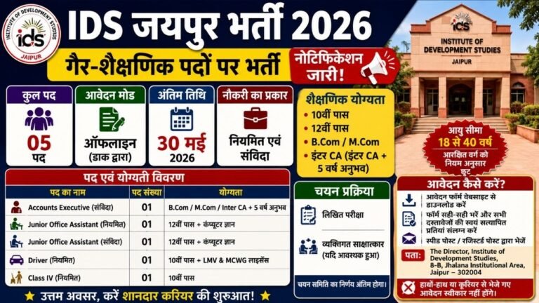 IDS Jaipur Recruitment 2026