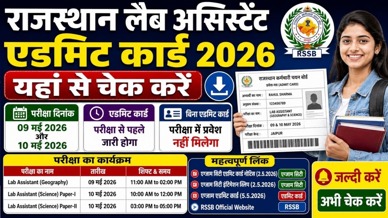Rajasthan Lab Assistant Admit Card 2026