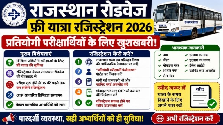 Rajasthan Roadways free Yatra Registration