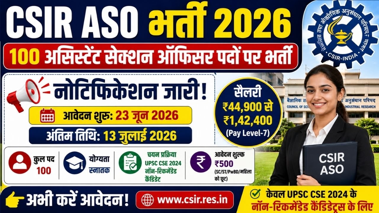 CSIR ASO Recruitment 2026