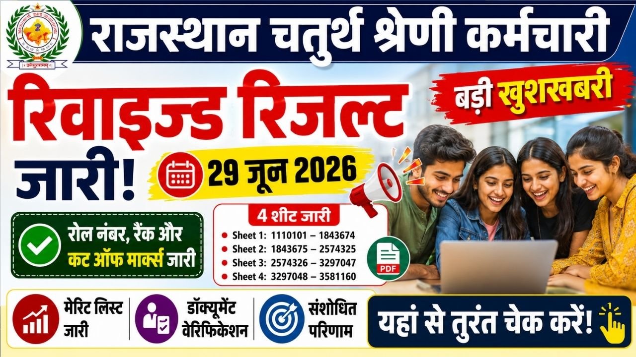 Rajasthan 4th Grade Revised Result 2026