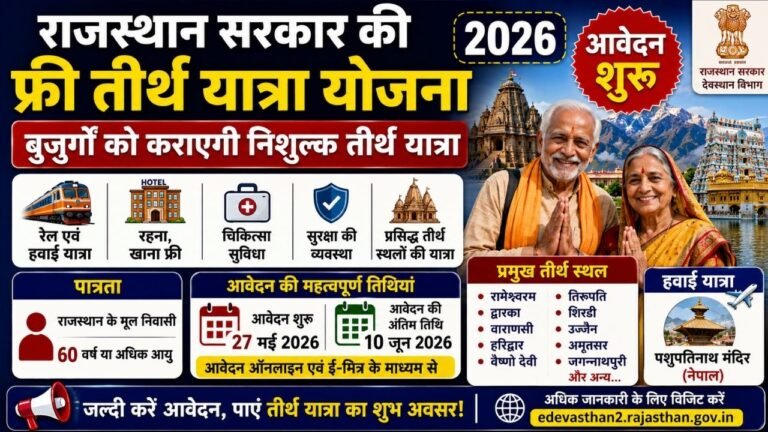 Rajasthan Free Teerth Yatra Yojana Registration 2026