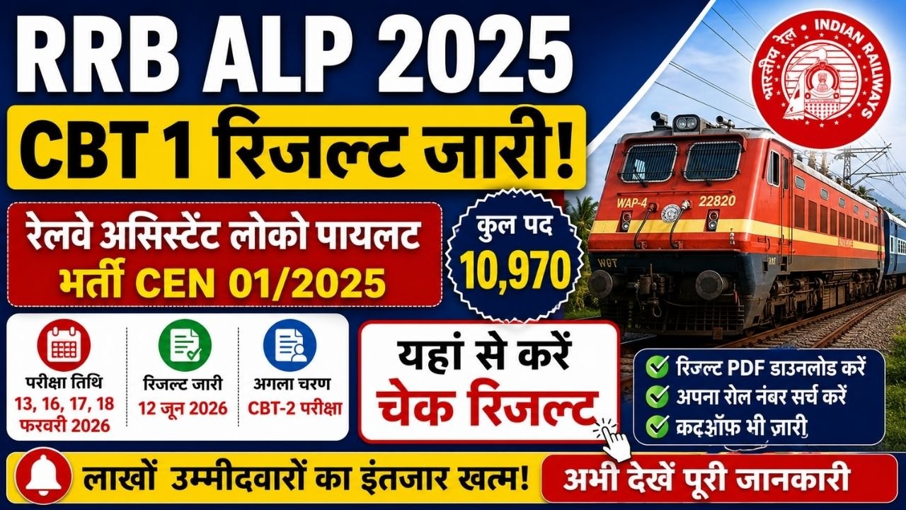 RRB ALP CBT 1 Result 2026