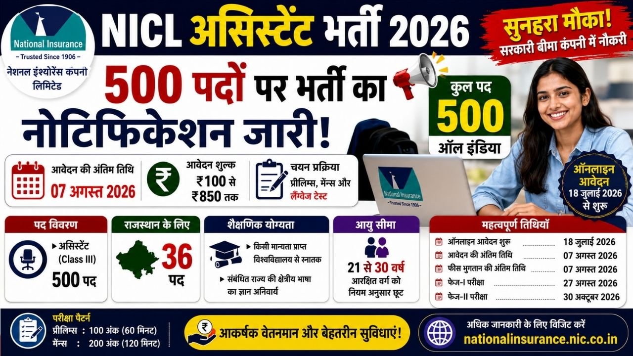 NICL Assistant Recruitment 2026