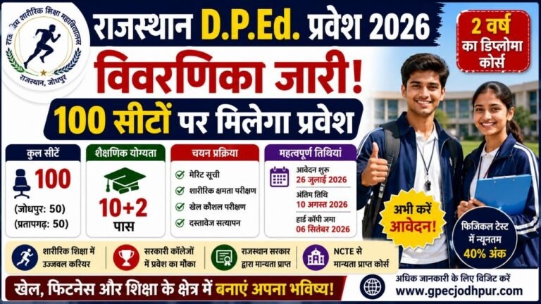 Rajasthan DPEd Admission 2026