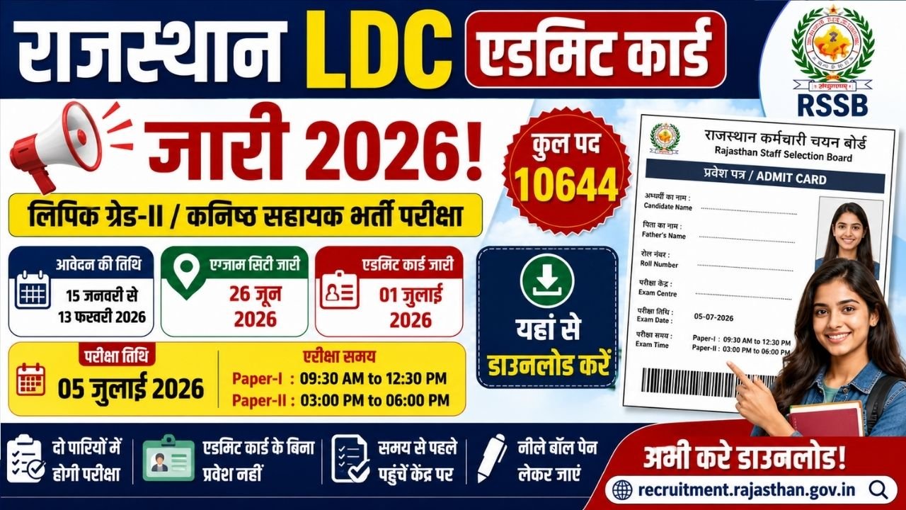 Rajasthan LDC Admit Card 2026
