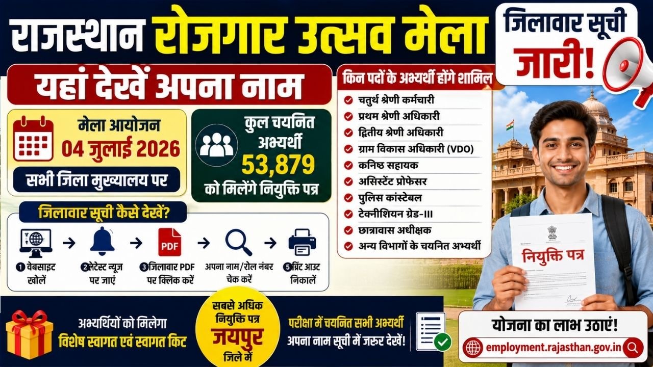 Rajasthan Rojgar Mela List 2026