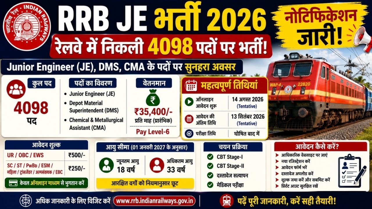 RRB JE Recruitment 2026