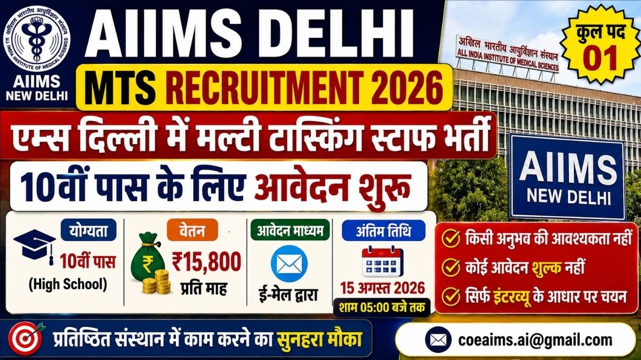 AIIMS Delhi MTS Recruitment 2026
