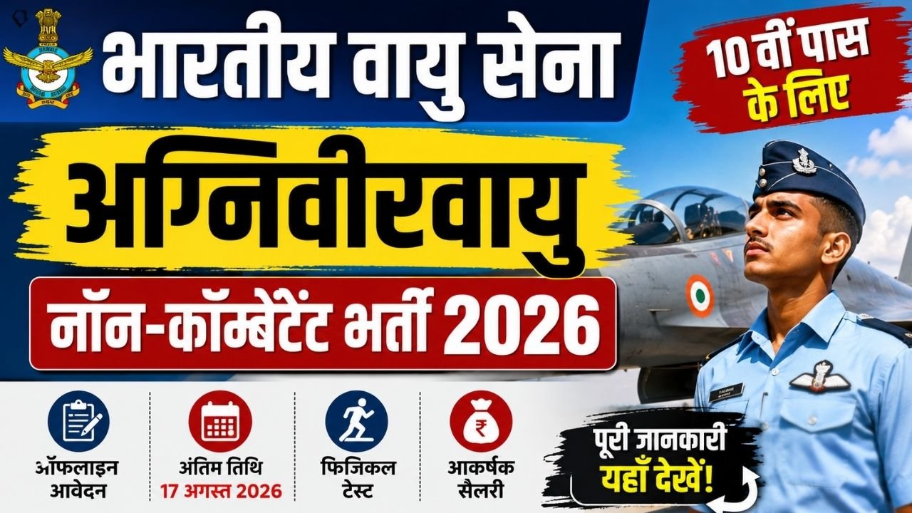 Indian Air Force Agniveervayu Non Combatant Recruitment 2026