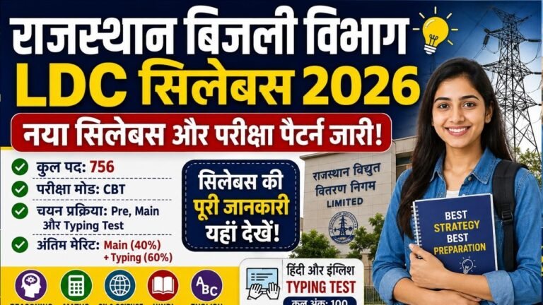 Rajasthan Vidyut Vibhag LDC Syllabus 2026