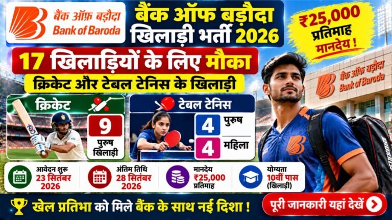 Bank of Baroda Guest Players Recruitment 2026