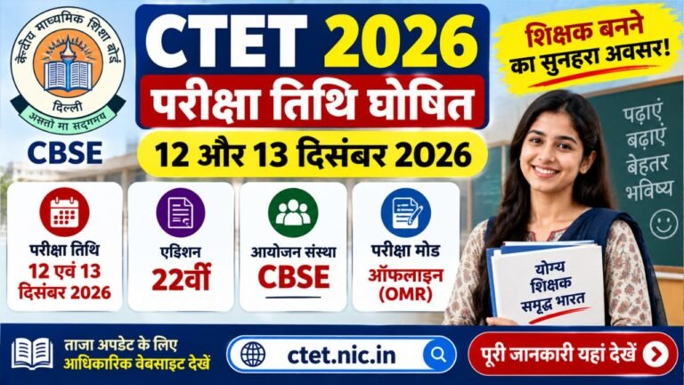 CTET Exam Date 2026