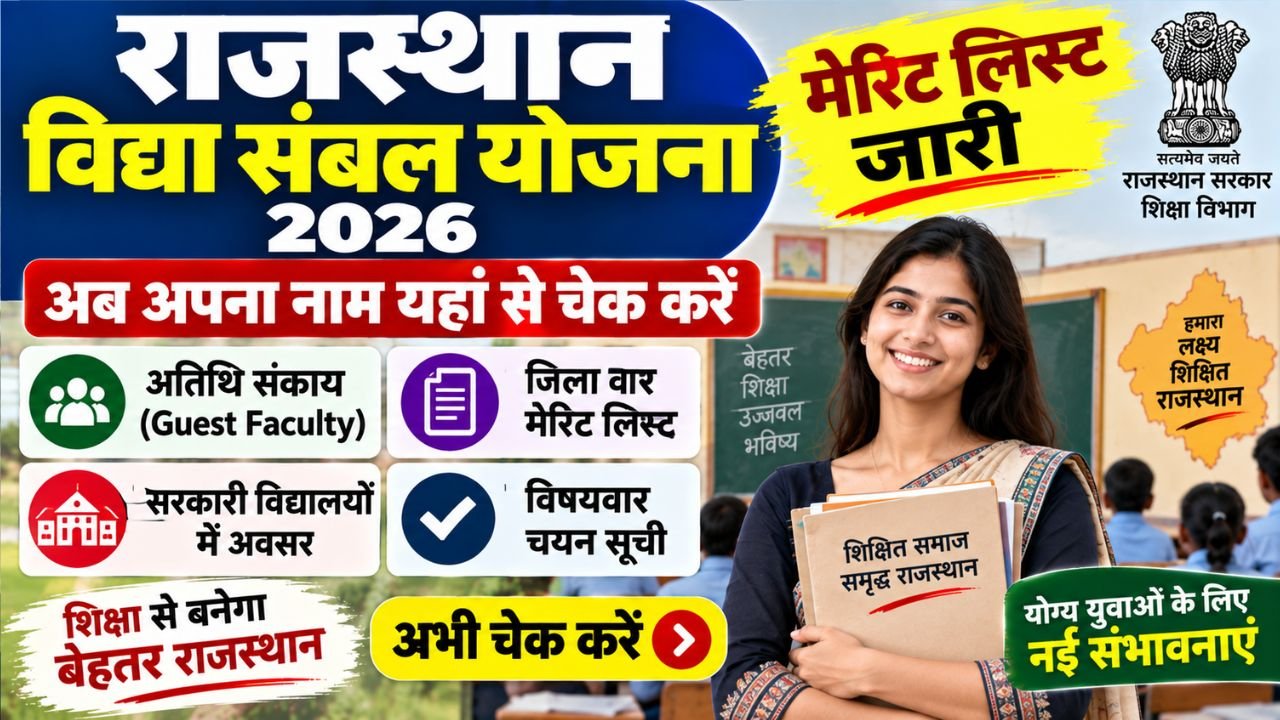 Rajasthan Vidya Sambal Yojana Merit List 2026