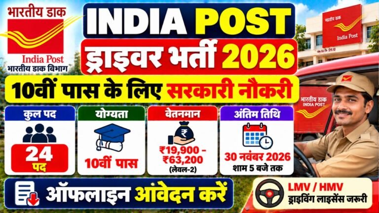 India Post Staff Car Driver Recruitment 2026