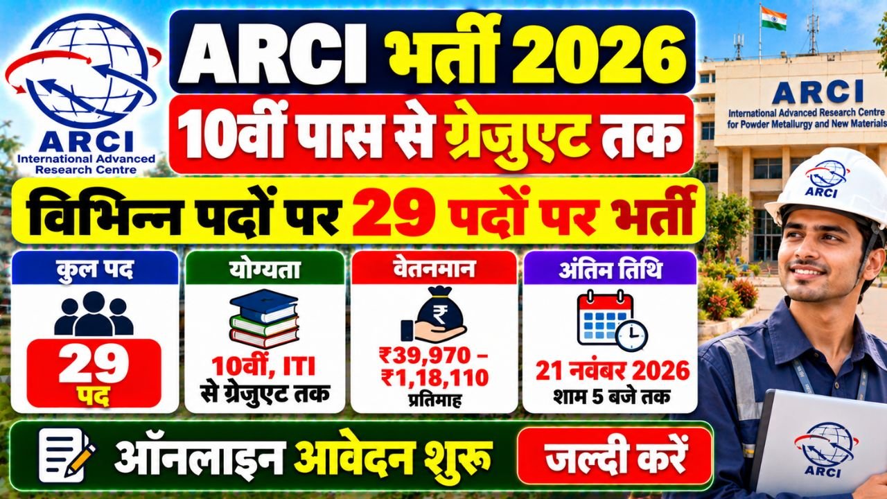 ARCI Recruitment 2026