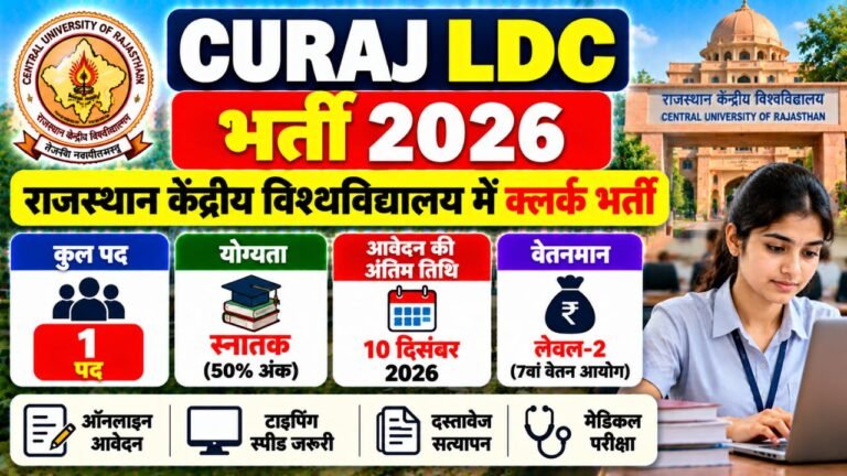 CURAJ LDC Recruitment 2026