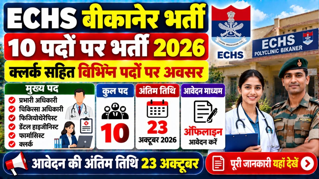 ECHS Bikaner Recruitment 2026