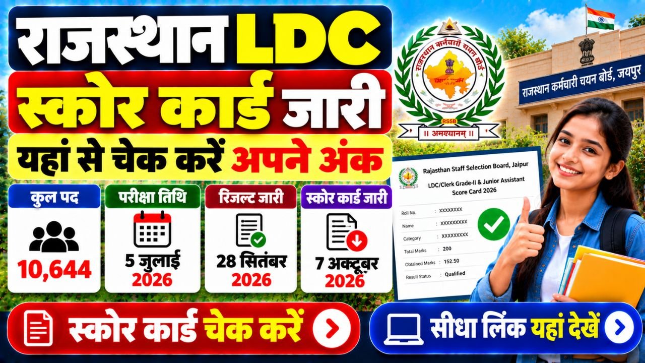Rajasthan LDC Score Card 2026